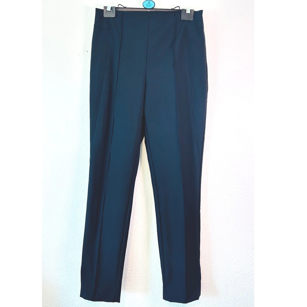 Escada Tuska Minimalist Quiet Luxury Black Stitched Crease Slim Leg Pants SZ 6